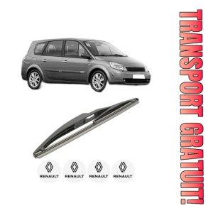 Stergator lamela spate RENAULT GRAND SCENIC II (JM0/1_) din 2004 - 2009, pentru luneta auto, Bosch Twin, din cauciuc siliconat rezistent, 4 Stickere Auto RENAULT