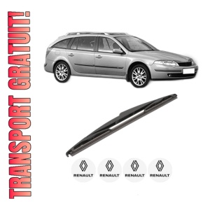 Stergator lamela spate RENAULT LAGUNA II Grandtour (KG0/1_) din 2001 - 2007, pentru luneta auto, Valeo Silencio, din cauciuc siliconat rezistent, 4 Stickere Auto RENAULT