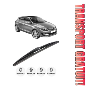 Stergator lamela spate RENAULT MEGANE III Hatchback (BZ0/1_, B3_) din 2008 - 2017, pentru luneta auto, Bosch Twin, din cauciuc siliconat rezistent, 4 Stickere Auto RENAULT