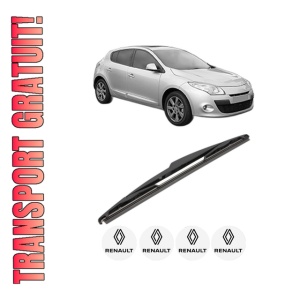 Stergator lamela spate RENAULT MEGANE III Hatchback Van (BZ_) din 2008 - 2015, pentru luneta auto, Valeo Silencio, din cauciuc siliconat rezistent, 4 Stickere Auto RENAULT