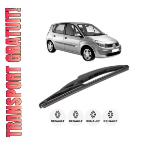 Stergator lamela spate RENAULT SCENIC II (JM0/1_) din 2003 - 2009, pentru luneta auto, Valeo Silencio, din cauciuc siliconat rezistent, 4 Stickere Auto RENAULT