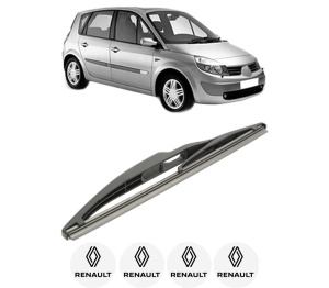 Stergator lamela spate RENAULT SCENIC II (JM0/1_) din 2003 - 2009, pentru luneta auto, Bosch Twin, din cauciuc siliconat rezistent, 4 Stickere Auto RENAULT v27529