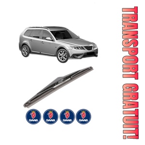 Stergator lamela spate SAAB 9-3X (YS3) din 2009 - 2015, pentru luneta auto, Bosch Twin, din cauciuc siliconat rezistent, 4 Stickere Auto SAAB