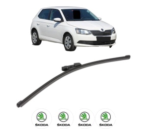 Stergator lamela spate SKODA FABIA III Praktik (NJ5) din 2014 - 2022, pentru luneta auto, Valeo Silencio Xtrm, din cauciuc siliconat rezistent, 4 Stickere Auto SKODA v18154