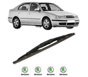 Stergator lamela spate SKODA OCTAVIA I (1U2) din 1996 - 2010, pentru luneta auto, Bosch Twin, din cauciuc siliconat rezistent, 4 Stickere Auto SKODA v30804