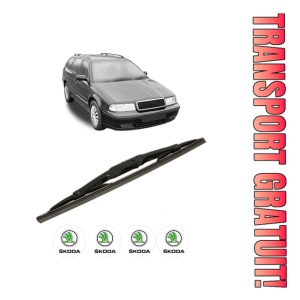 Stergator lamela spate SKODA Octavia I Estate Van (1U5) din 2000 - 2010, pentru luneta auto, Bosch Twin, din cauciuc siliconat rezistent, 4 Stickere Auto SKODA