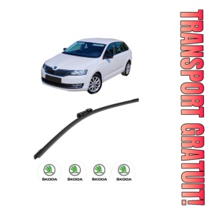 Stergator lamela spate SKODA RAPID (NA2) din 2011 - 2013, pentru luneta auto, Bosch Aerotwin, din cauciuc siliconat rezistent, 4 Stickere Auto SKODA