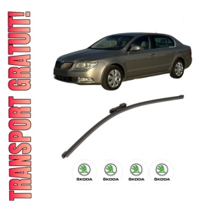 Stergator lamela spate SKODA SUPERB II Estate (3T5) din 2009 - 2015, pentru luneta auto, Valeo Silencio Xtrm, din cauciuc siliconat rezistent, 4 Stickere Auto SKODA