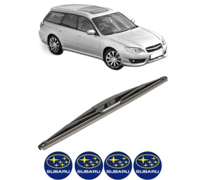 Stergator lamela spate SUBARU LEGACY IV Estate (BP) din 2003 - 2009, pentru luneta auto, Valeo Silencio, din cauciuc siliconat rezistent, 4 Stickere Auto SUBARU v18574