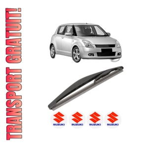 Stergator lamela spate SUZUKI SWIFT III (MZ, EZ) din 2005 - 2015, pentru luneta auto, Valeo Silencio, din cauciuc siliconat rezistent, 4 Stickere Auto SUZUKI