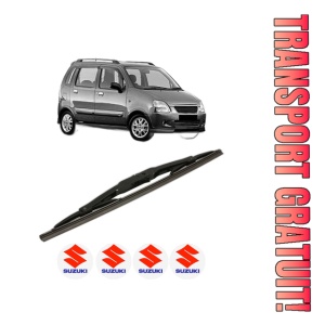 Stergator lamela spate SUZUKI WAGON R+ (MA) din 2000 - 2008, pentru luneta auto, Bosch Twin, din cauciuc siliconat rezistent, 4 Stickere Auto SUZUKI