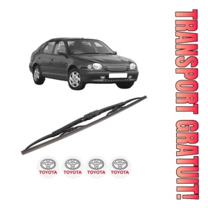 Stergator lamela spate TOYOTA COROLLA Liftback (_E11_) din 1997 - 2002, pentru luneta auto, Bosch Twin, din cauciuc siliconat rezistent, 4 Stickere Auto TOYOTA