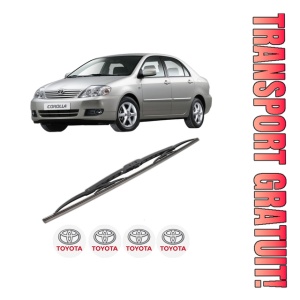 Stergator lamela spate TOYOTA COROLLA Saloon (_E12_) din 2001 - 2008, pentru luneta auto, Bosch Twin, din cauciuc siliconat rezistent, 4 Stickere Auto TOYOTA