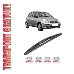 Stergator lamela spate TOYOTA YARIS (_P1_) din 1999 - 2005, pentru luneta auto, Valeo Silencio, din cauciuc siliconat rezistent, 4 Stickere Auto TOYOTA