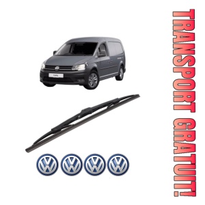 Stergator lamela spate Volkswagen CADDY III Box Body/MPV (2KA, 2KH, 2CA, 2CH) din 2004 - 2015, pentru luneta auto, Bosch Twin, din cauciuc siliconat rezistent, 4 Stickere Auto VW