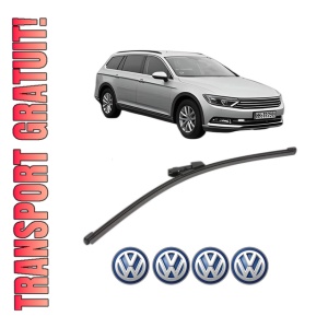 Stergator lamela spate Volkswagen PASSAT ALLTRACK B8 Variant (3G5, CB5) din 2015 - 2024, pentru luneta auto, Valeo Silencio Xtrm, din cauciuc siliconat rezistent, 4 Stickere Auto VW