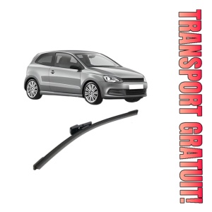 Stergator lamela spate Volkswagen POLO V (6R1, 6C1) din 2009 - 2022, pentru luneta auto, Bosch Aerotwin, din cauciuc siliconat rezistent, 4 Stickere Auto VW