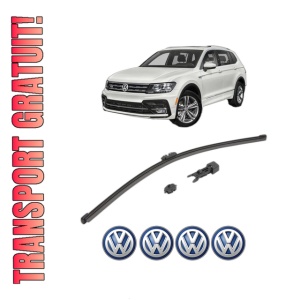 Stergator lamela spate Volkswagen TIGUAN (AD1, AX1) din 2016 - 2024, pentru luneta auto, Valeo HydroConnect, din cauciuc siliconat rezistent, 4 Stickere Auto VW