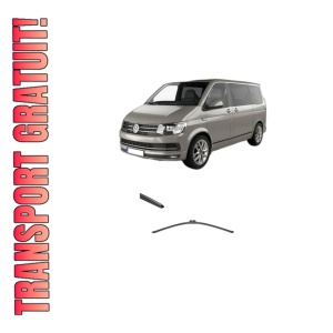 Stergator lamela spate Volkswagen TRANSPORTER T5 Bus (7HB, 7HJ, 7EB, 7EJ) din 2003 - 2015, pentru luneta auto, Valeo Silencio, din cauciuc siliconat rezistent, 4 Stickere Auto VW