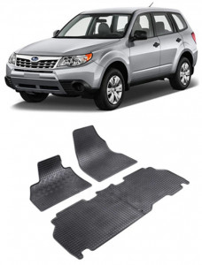 Subaru Forester III, Suv, fabricat din 03.2008 - 01.2013, set covorase auto dedicate, din cauciuc 100% Premium accesorii pentru autoturismul tau - masina v157465
