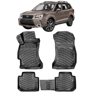 Subaru Forester IV 2014-2018 Set 4 covorase auto din cauciuc tip tavita premium line 3D - Transport Gratuit! accesorii pentru autoturismul tau - masina v48262