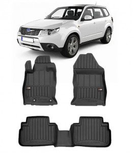Subaru Forester V E-Boxer Din 06.2019 - Prezent, Suv Set Covorase Auto Tip Tavita Premium 3D, din cauciuc accesorii pentru autoturismul tau - masina v161599