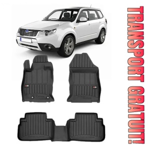 Subaru Forester V E-Boxer Din 06.2019 - Prezent, Suv Set Covorase Auto Tip Tavita Premium 3D, din cauciuc