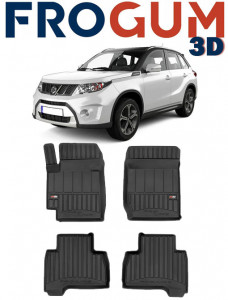 Suzuki Grand VItara II Din 2005 - 02.2015, Suv , Set Covorase Auto Tip Tavita Premium 3D, din cauciuc accesorii pentru autoturismul tau - masina v165271