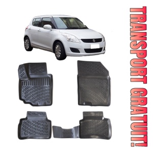 Suzuki Swift III 2010-2017 Set 4 covorase auto din cauciuc tip tavita premium line 3D