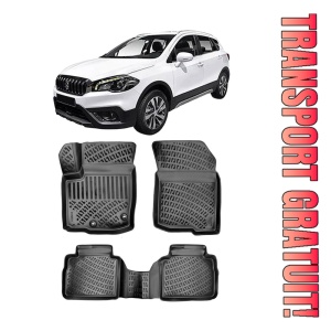 Suzuki Sx4 II S-Cross 2013-2019 Set 4 covorase auto din cauciuc tip tavita premium line 3D