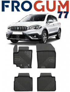 Suzuki Sx4 S-Cross Din 09.2013 - 2019, Suv , Set Covorase Auto Tip Tavita Premium 3D, din cauciuc accesorii pentru autoturismul tau - masina v166532