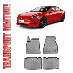Tesla Model S, Coupe, Din 04.2015 - Prezent , Set Covorase Auto Tip Tavita Premium 3D, din cauciuc