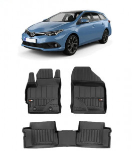 Toyota Auris II Hybrid, Combi, Din 07.2013 - 12.2018 , Set Covorase Auto Tip Tavita Premium 3D, din cauciuc accesorii pentru autoturismul tau - masina v171287