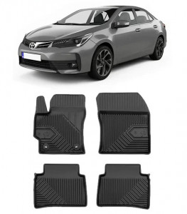 Toyota Corolla XII E210 Din 03.2019 - Prezent, Sedan , Set Covorase Auto Tip Tavita Premium 3D, din cauciuc accesorii pentru autoturismul tau - masina v168645