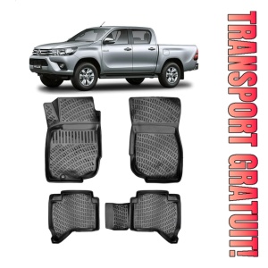 Toyota Hilux VII 2004-2015 Set 4 covorase auto din cauciuc tip tavita premium line 3D