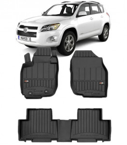 Toyota Rav4 III Din 02.2006 - 02.2013, Suv , Set Covorase Auto Tip Tavita Premium 3D, din cauciuc accesorii pentru autoturismul tau - masina v162336