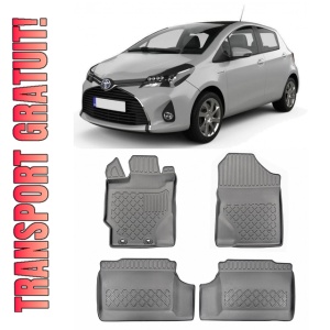 Toyota Yaris III, Hatchback, Din 09.2011 - 08.2020 , Set Covorase Auto Tip Tavita Premium 3D, din cauciuc