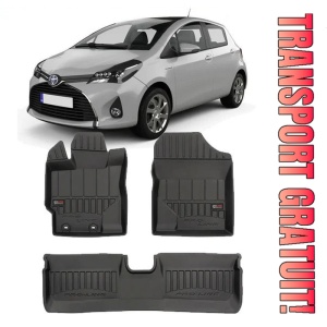 Toyota Yaris III, Hatchback, Din 09.2011 - 08.2020 , Set Covorase Auto Tip Tavita Premium 3D, din cauciuc
