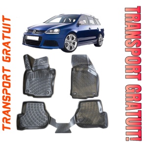 Volkswagen Golf 5 2003-2009 Set 4 covorase auto din cauciuc tip tavita premium line 3D