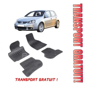 Volkswagen Golf 5, Hatchback, fabricat din 10.2003 - 2008, set covorase auto dedicate, din cauciuc 100% Premium - Transport Gratuit