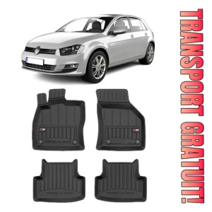 Volkswagen Golf 7, Hatchback, Din 10.2012 - 12.2019 , Set Covorase Auto Tip Tavita Premium 3D, din cauciuc