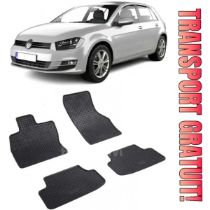 Volkswagen Golf 7, Hatchback, fabricat din 10.2012 - 12.2019, set covorase auto dedicate, din cauciuc 100% Premium