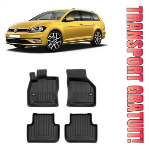Volkswagen Golf 7 Sportsvan Din 05.2014 - 12.2020, Combi , Set Covorase Auto Tip Tavita Premium 3D, din cauciuc
