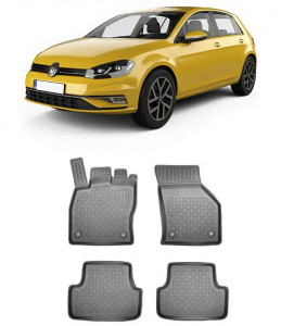 Volkswagen Golf 8, Hatchback, Din 12.2019 - Prezent , Set Covorase Auto Tip Tavita Premium 3D, din cauciuc accesorii pentru autoturismul tau - masina v172487