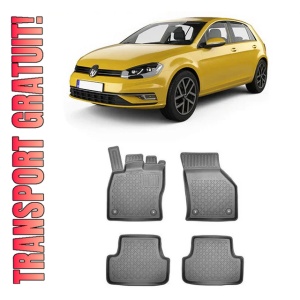 Volkswagen Golf 8, Hatchback, Din 12.2019 - Prezent , Set Covorase Auto Tip Tavita Premium 3D, din cauciuc