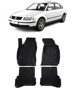 Volkswagen Passat B5, Sedan, Din 10.1996 - 2005 , Set Covorase Auto Tip Tavita Premium 3D, din cauciuc accesorii pentru autoturismul tau - masina v172409