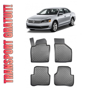 Volkswagen Passat B7, Sedan, Din 09.2010 - 11.2014 , Set Covorase Auto Tip Tavita Premium 3D, din cauciuc