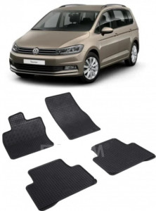 Volkswagen Touran II, Van, fabricat din 09.2015 - Prezent, set covorase auto dedicate, din cauciuc 100% Premium accesorii pentru autoturismul tau - masina v160607