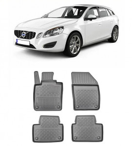 Volvo V60 II, Combi, Din 07.2018 - Prezent , Set Covorase Auto Tip Tavita Premium 3D, din cauciuc accesorii pentru autoturismul tau - masina v170558