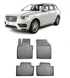 Volvo Xc90 II, Suv, Din 05.2015 - Prezent , Set Covorase Auto Tip Tavita Premium 3D, din cauciuc accesorii pentru autoturismul tau - masina v170462
